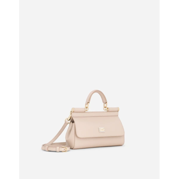 Pink Dolce & Gabbana Mini Sicily handbag in dauphine calfskin, view 2 | Mini Bags