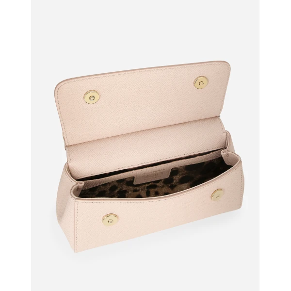 Pink Dolce & Gabbana Mini Sicily handbag in dauphine calfskin, view 4 | Mini Bags