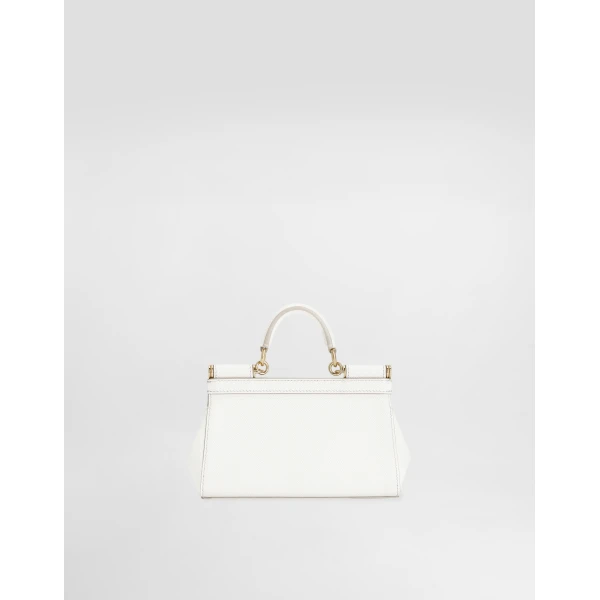 White Dolce & Gabbana Mini Sicily handbag in dauphine calfskin, view 4 | Mini Bags