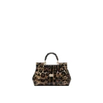Print Dolce & Gabbana Mini Sicily handbag in leo-print polished calfskin | Mini Bags