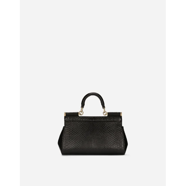 Black Dolce & Gabbana Mini Sicily handbag in python leather, view 4 | Mini Bags