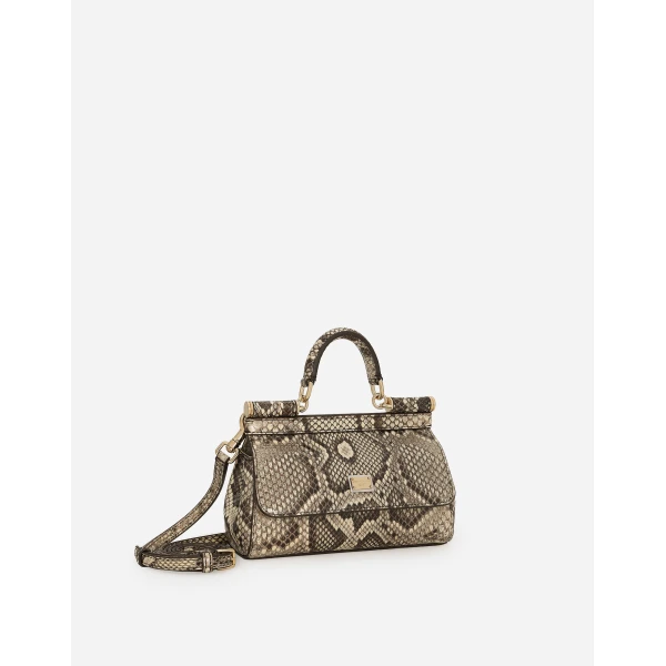 Yellow Dolce & Gabbana Mini Sicily handbag in python leather, view 2 | Mini Bags