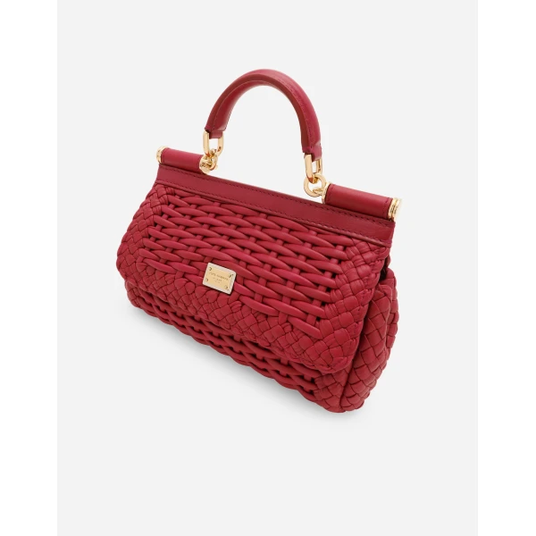 Multicolour Dolce & Gabbana Mini Sicily handbag in woven nappa leather, view 6 | Mini Bags