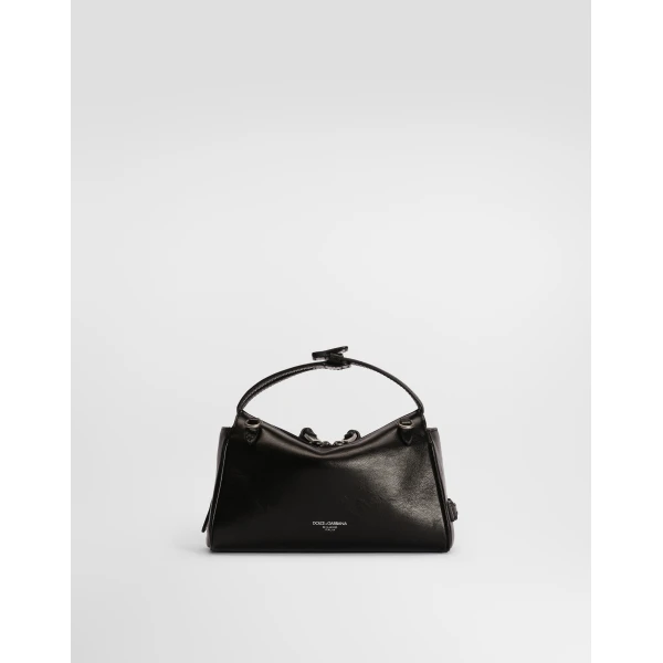 Black Dolce & Gabbana Mini Vittoria calfskin handbag, view 3 | Mini Bags