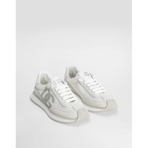 White Dolce & Gabbana Mixed-material DG CUSHION sneakers, view 2 | Sneakers