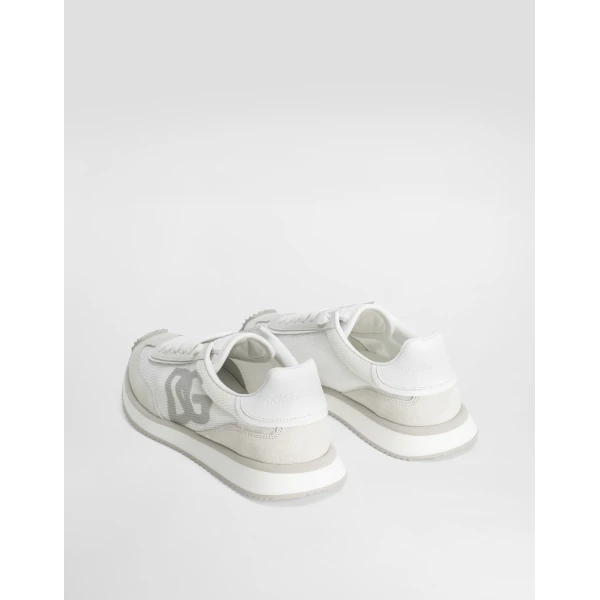 White Dolce & Gabbana Mixed-material DG CUSHION sneakers, view 3 | Sneakers