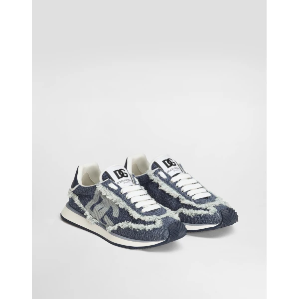 Azure Dolce & Gabbana Mixed-material DG Cushion sneakers, view 2 | Sneakers