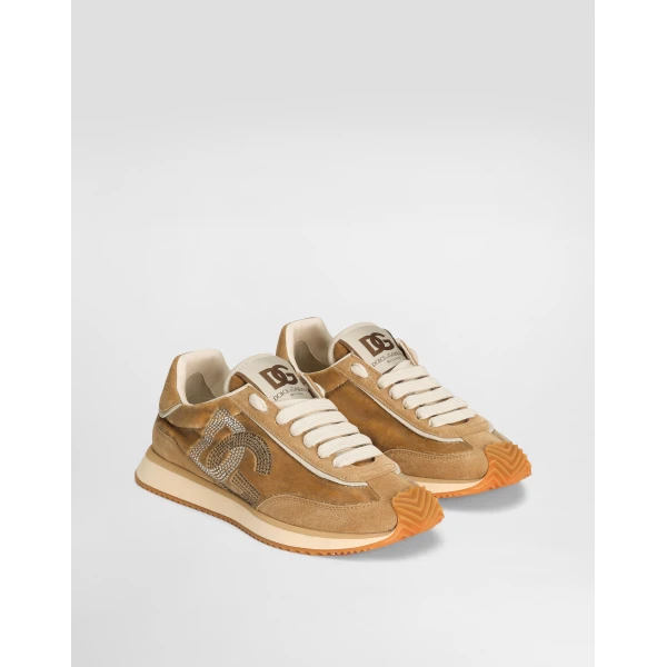 Beige Dolce & Gabbana Mixed-material DG Cushion sneakers, view 2 | Sneakers