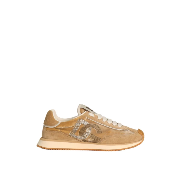 Beige Dolce & Gabbana Mixed-material DG Cushion sneakers | Sneakers