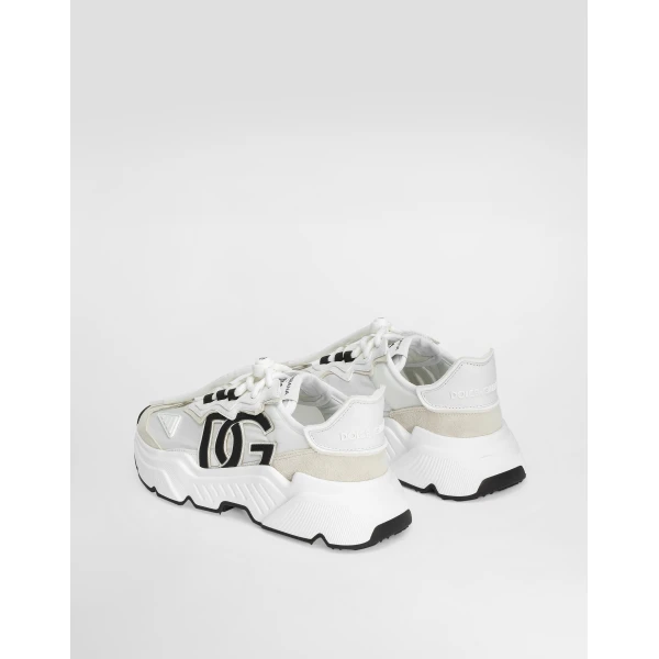 White Dolce & Gabbana Mixed-material Daymaster sneakers, view 3 | Sneakers