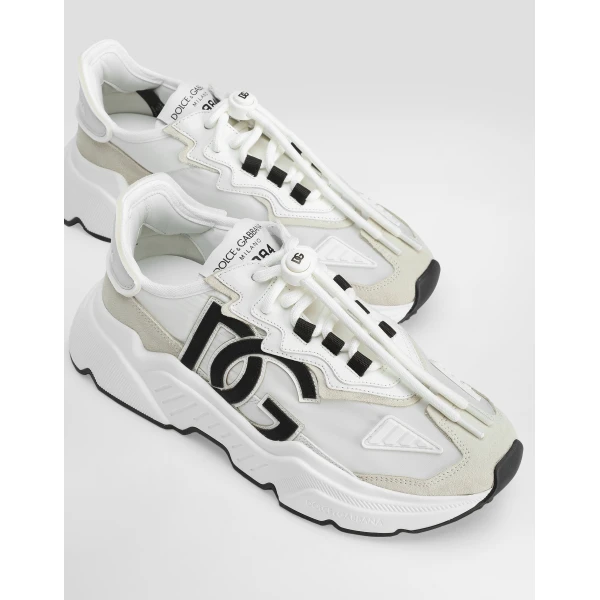 White Dolce & Gabbana Mixed-material Daymaster sneakers, view 4 | Sneakers