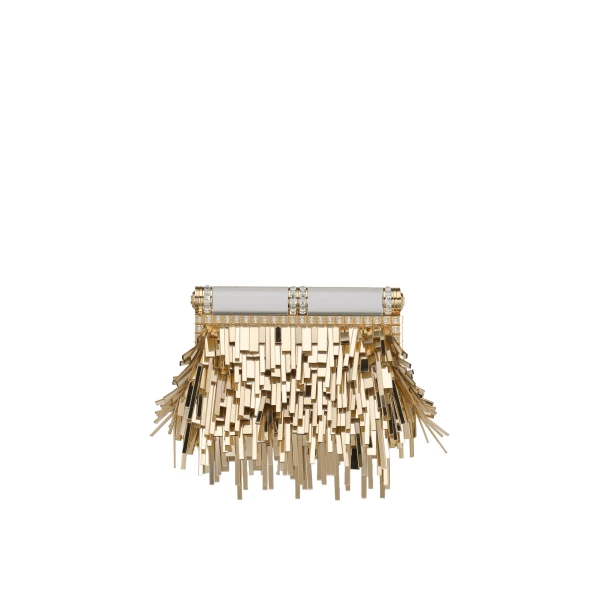 Gold Dolce & Gabbana Mordore nappa bag with fringing | Mini Bags