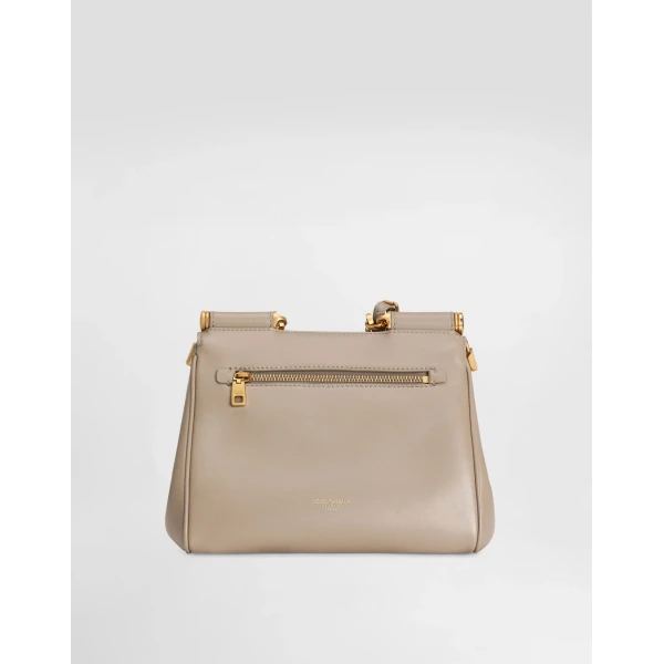 Beige Dolce & Gabbana My Sicily plongé calfskin bag, view 3 | Totes & Top-Handle Bags
