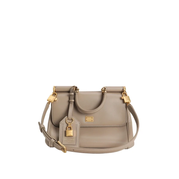 Beige Dolce & Gabbana My Sicily plongé calfskin bag | Totes & Top-Handle Bags