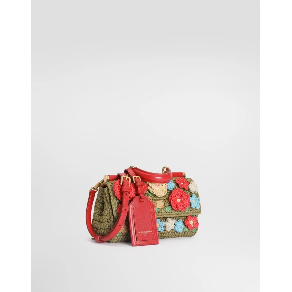 Multicolour Dolce & Gabbana My sicily raffia crochet handbag, view 2 | Totes & Top-Handle Bags