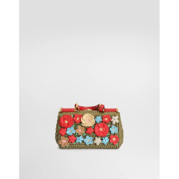 Multicolour Dolce & Gabbana My sicily raffia crochet handbag, view 3 | Totes & Top-Handle Bags