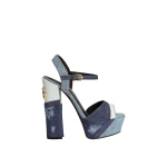 Blue Dolce & Gabbana Patchwork denim platform sandals | Sandals