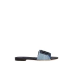 Blue Dolce & Gabbana Patchwork denim slides with DG logo | Flip Flops & Slides