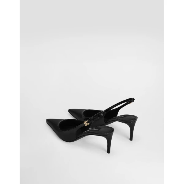 Black Dolce & Gabbana Patent leather slingbacks, view 3 | Heels