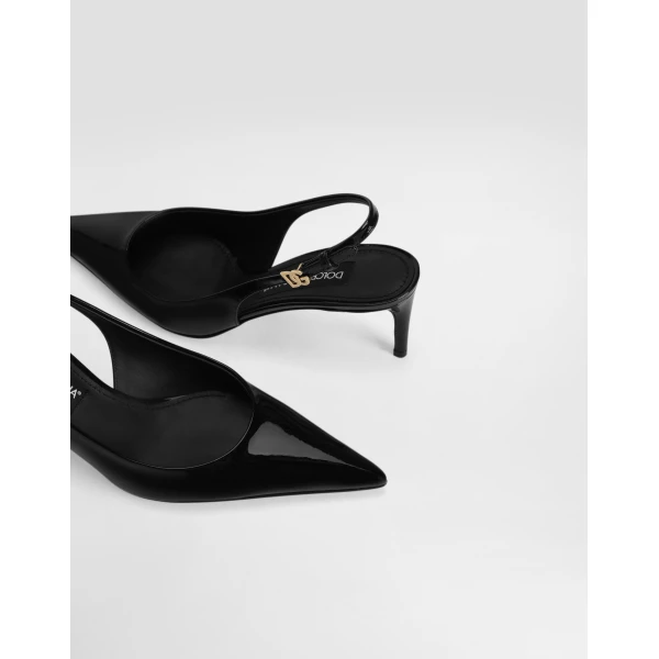 Black Dolce & Gabbana Patent leather slingbacks, view 4 | Heels