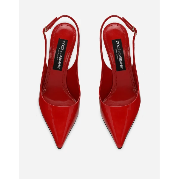 Red Dolce & Gabbana Patent leather slingbacks, view 4 | Heels