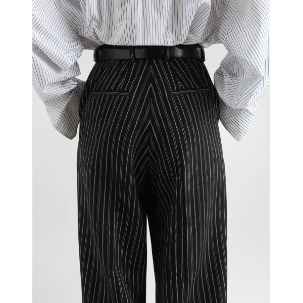 Multicolour Dolce & Gabbana Pinstripe virgin wool trousers, view 5 | Pants