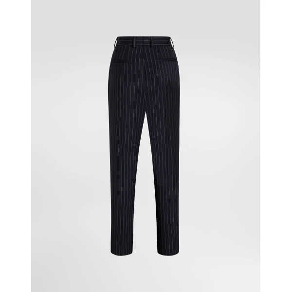 Multicolour Dolce & Gabbana Pinstripe wool trousers, view 2 | Pants