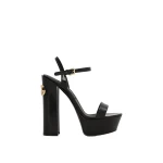 Black Dolce & Gabbana Polished calfskin platform sandals | Sandals