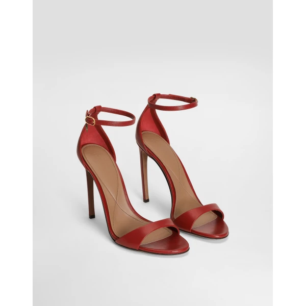 Red Dolce & Gabbana Polished goatskin sandals, view 2 | Sandals