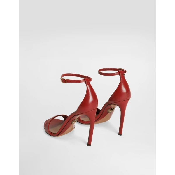 Red Dolce & Gabbana Polished goatskin sandals, view 3 | Sandals