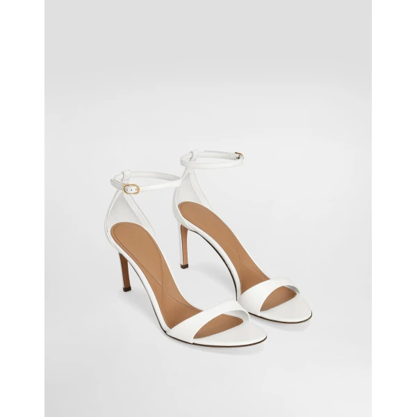 White Dolce & Gabbana Polished goatskin sandals, view 2 | Sandals