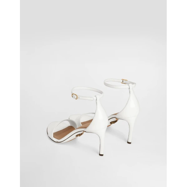 White Dolce & Gabbana Polished goatskin sandals, view 3 | Sandals