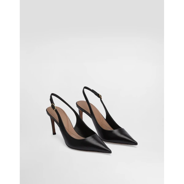Black Dolce & Gabbana Polished goatskin slingbacks, view 2 | Heels
