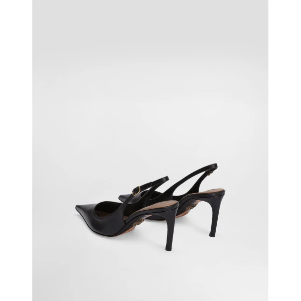 Black Dolce & Gabbana Polished goatskin slingbacks, view 3 | Heels