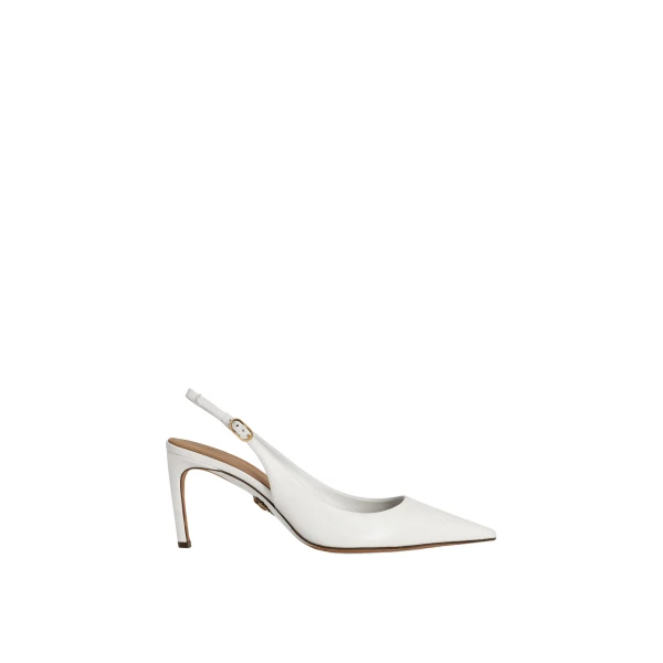 Polished goatskin slingbacks