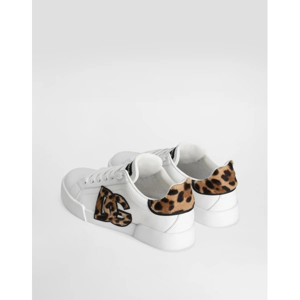 Multicolour Dolce & Gabbana Portofino light strobel leather sneakers, view 3 | Sneakers