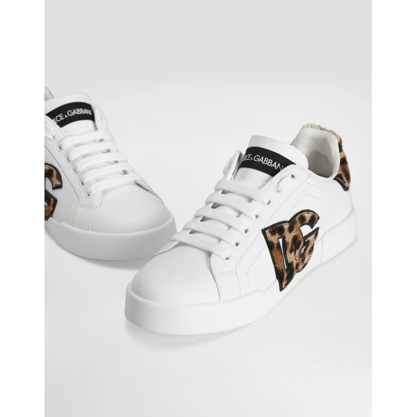Multicolour Dolce & Gabbana Portofino light strobel leather sneakers, view 4 | Sneakers