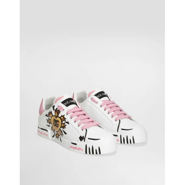 Multicolour Dolce & Gabbana Portofino light strobel nappa calfskin sneakers, view 2 | Sneakers