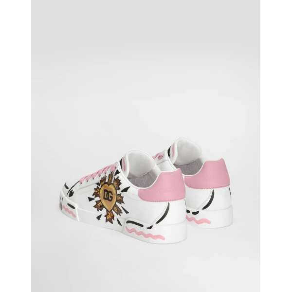 Multicolour Dolce & Gabbana Portofino light strobel nappa calfskin sneakers, view 3 | Sneakers
