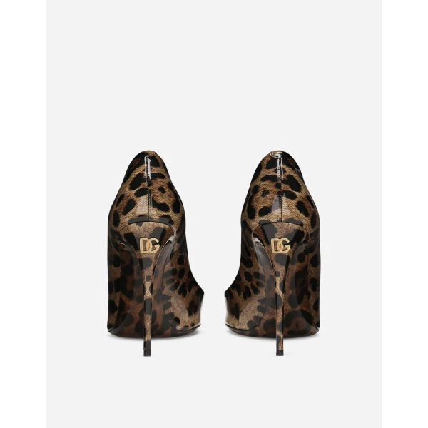 Animal Print Dolce & Gabbana Printed polished calfskin pumps, view 3 | Heels