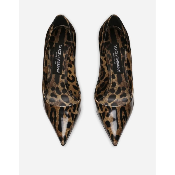 Animal Print Dolce & Gabbana Printed polished calfskin pumps, view 4 | Heels