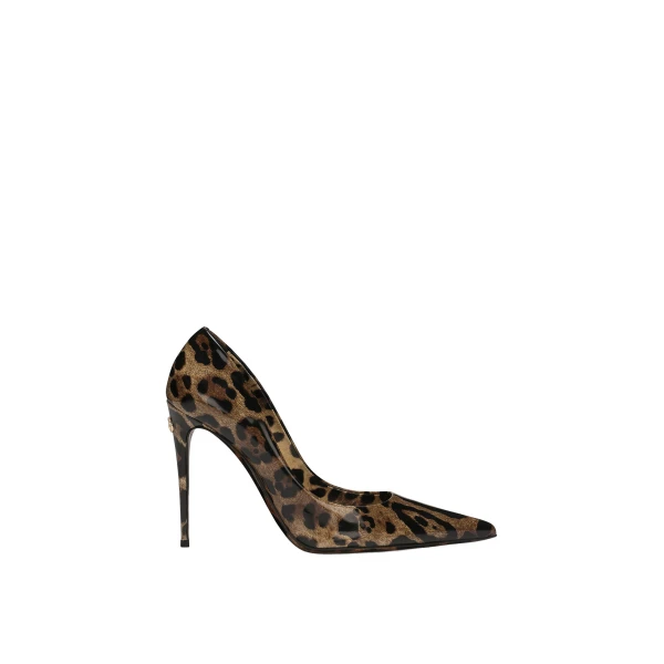 Printed polished calfskin pumps