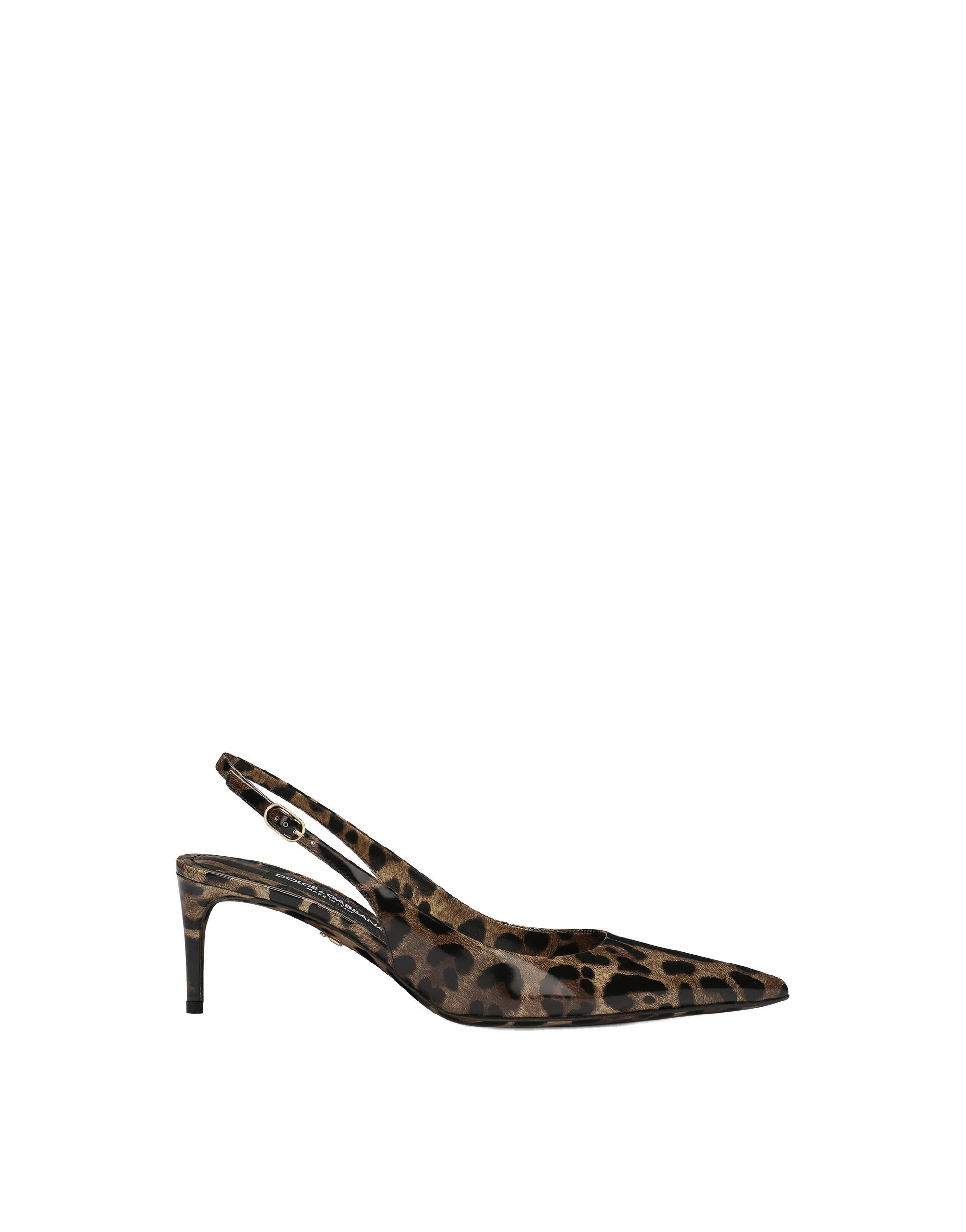 Dolce & Gabbana Printed polished calfskin slingbacks