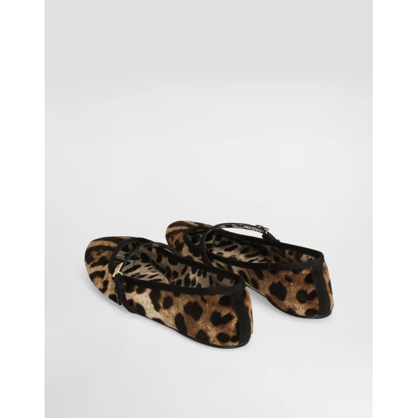 Print Dolce & Gabbana Printed velvet ballet flats, view 3 | Flats