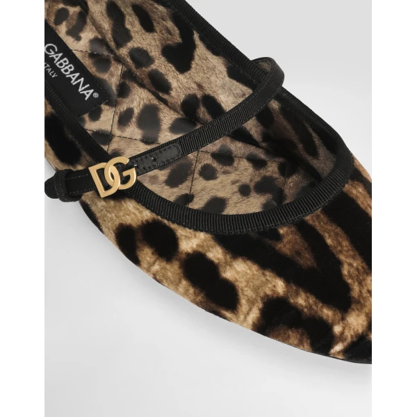 Print Dolce & Gabbana Printed velvet ballet flats, view 4 | Flats