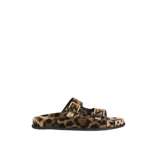 Printed velvet sliders