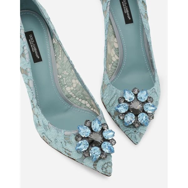 Azure Dolce & Gabbana Pump in Taormina lace with crystals, view 5 | Heels