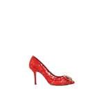 Red Dolce & Gabbana Pump in Taormina lace with crystals | Heels