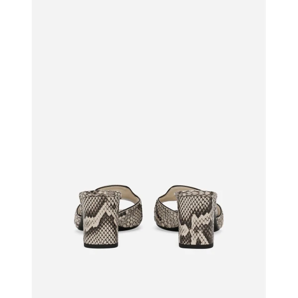 Grey Dolce & Gabbana Python skin mules, view 3 | Mules
