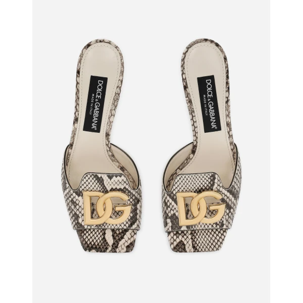 Grey Dolce & Gabbana Python skin mules, view 4 | Mules